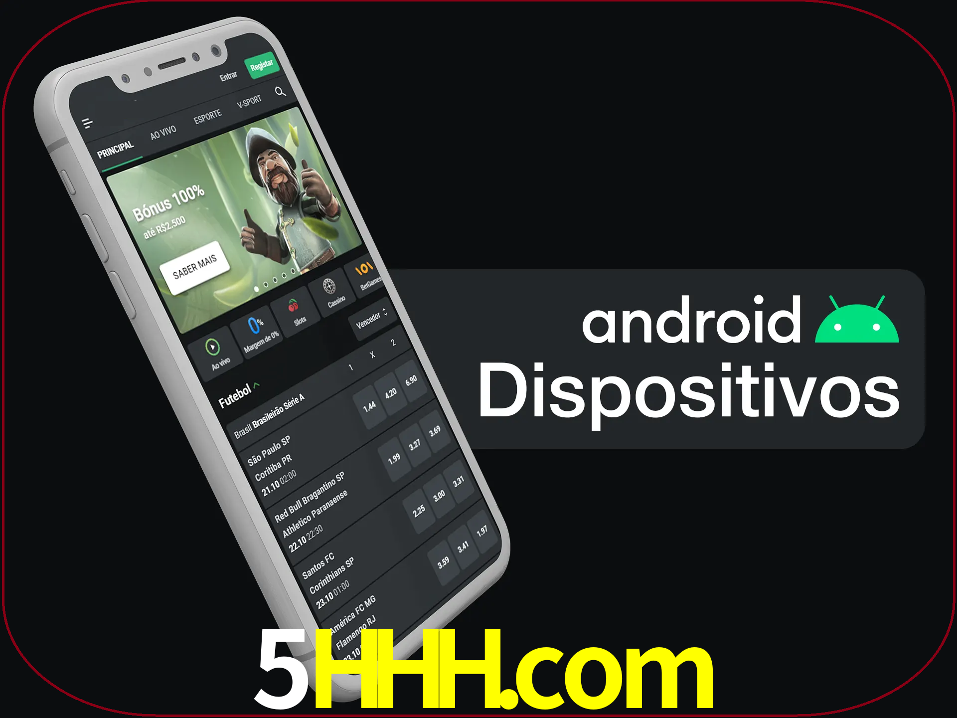 O aplicativo suporta a maioria de todos os dispositivos Android.